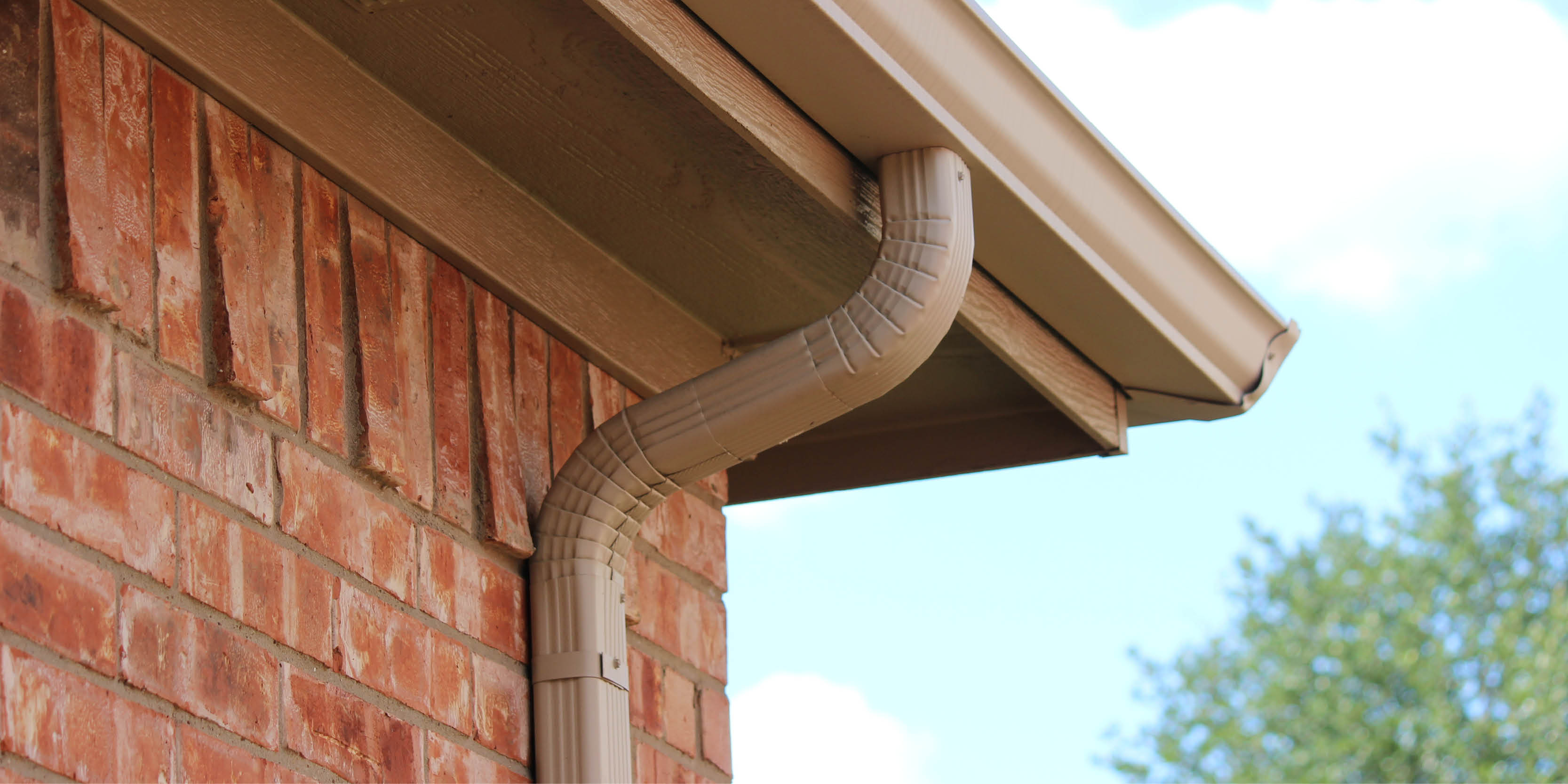 house with gutter downspout