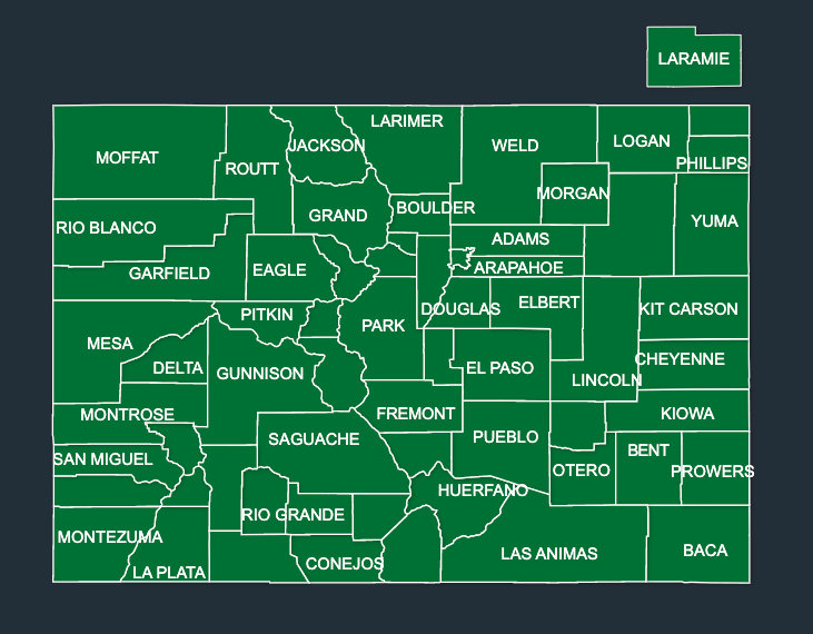 Map of LeafGuard gutters in Colorado