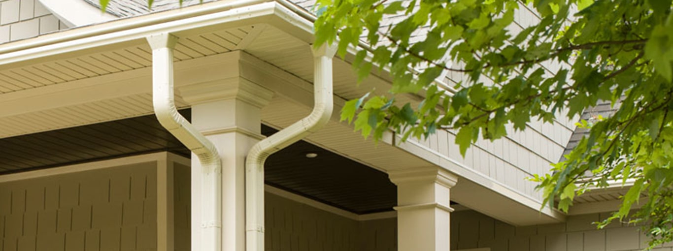 LeafGuard gutters shown on different home styles